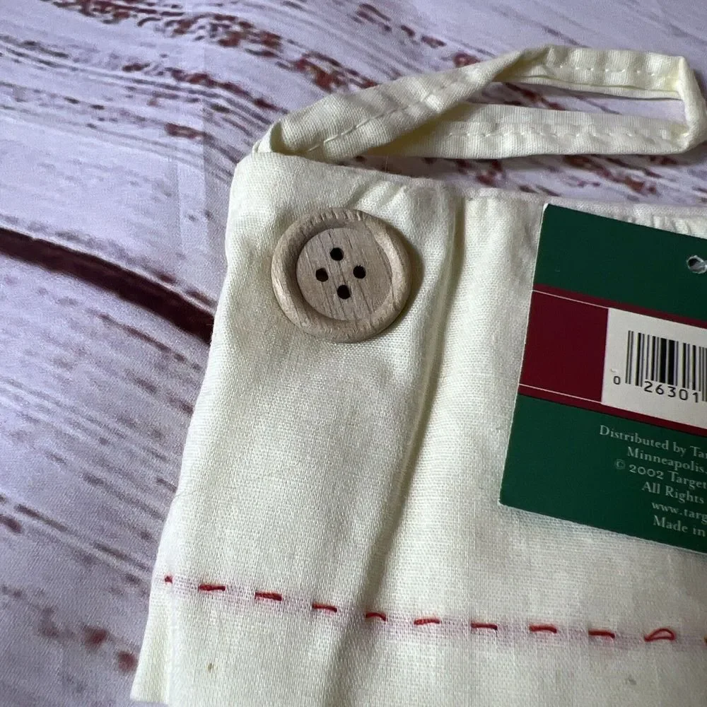 New Christmas Stocking‎ Ivory With Red Accent 